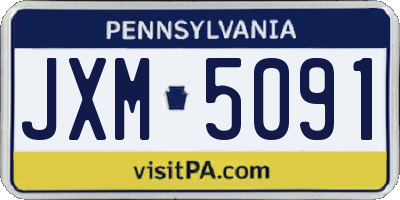 PA license plate JXM5091