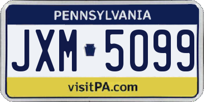 PA license plate JXM5099