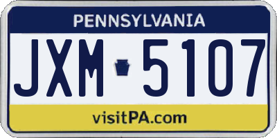 PA license plate JXM5107
