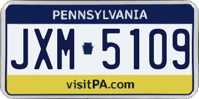 PA license plate JXM5109