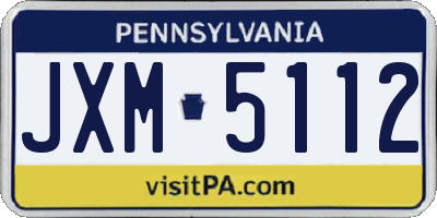 PA license plate JXM5112