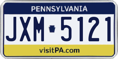 PA license plate JXM5121