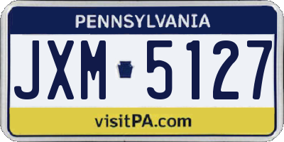 PA license plate JXM5127