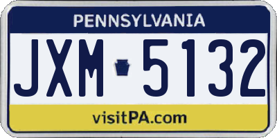 PA license plate JXM5132