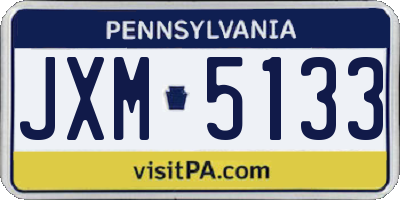 PA license plate JXM5133