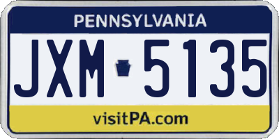 PA license plate JXM5135