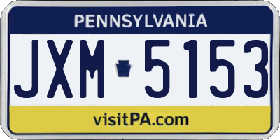 PA license plate JXM5153