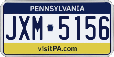 PA license plate JXM5156