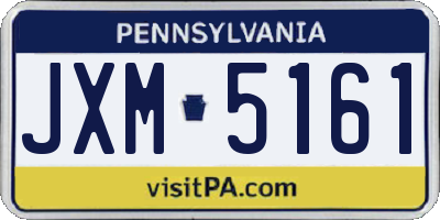 PA license plate JXM5161