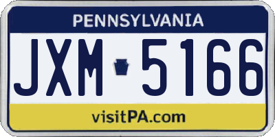 PA license plate JXM5166