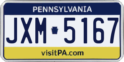 PA license plate JXM5167
