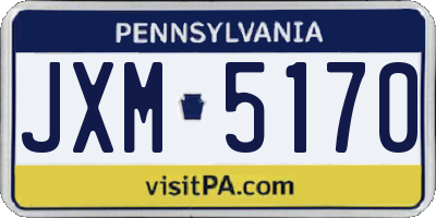 PA license plate JXM5170