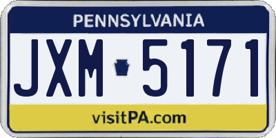 PA license plate JXM5171
