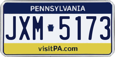 PA license plate JXM5173