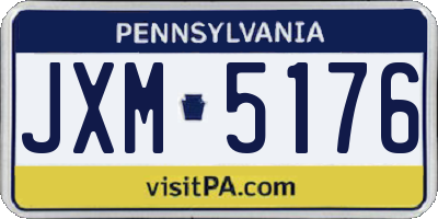 PA license plate JXM5176