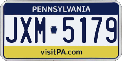 PA license plate JXM5179