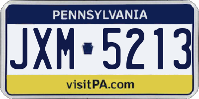 PA license plate JXM5213