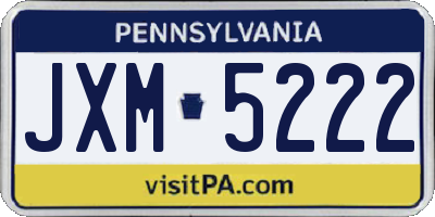 PA license plate JXM5222