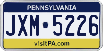 PA license plate JXM5226