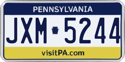 PA license plate JXM5244