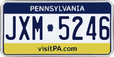 PA license plate JXM5246