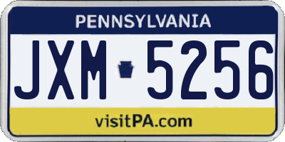 PA license plate JXM5256