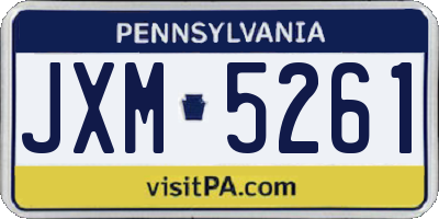 PA license plate JXM5261
