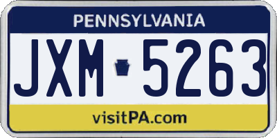 PA license plate JXM5263