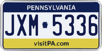 PA license plate JXM5336