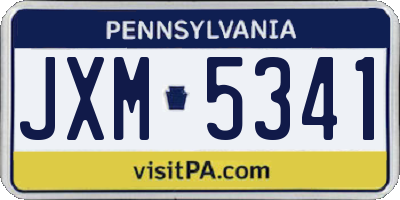PA license plate JXM5341
