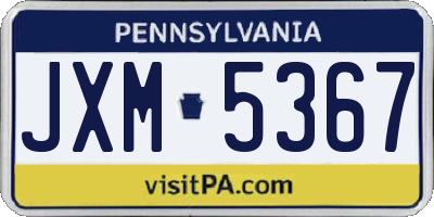 PA license plate JXM5367