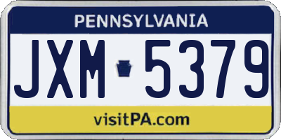 PA license plate JXM5379