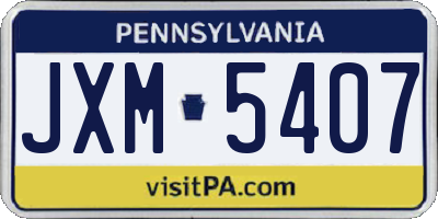 PA license plate JXM5407