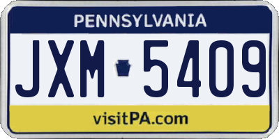PA license plate JXM5409