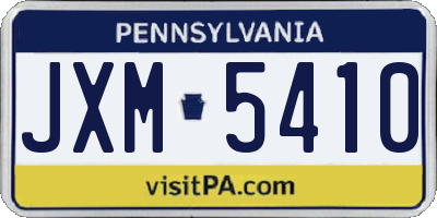 PA license plate JXM5410
