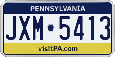 PA license plate JXM5413