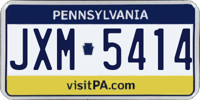 PA license plate JXM5414