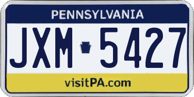 PA license plate JXM5427