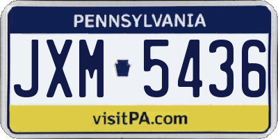 PA license plate JXM5436