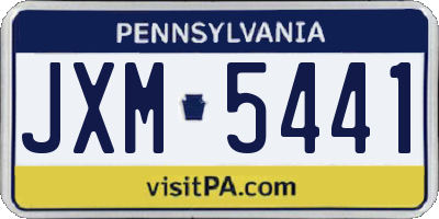 PA license plate JXM5441