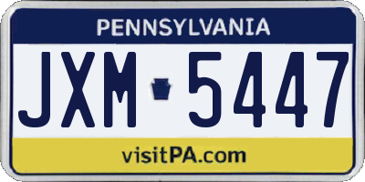 PA license plate JXM5447