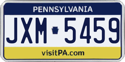 PA license plate JXM5459