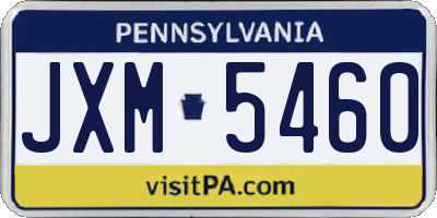 PA license plate JXM5460