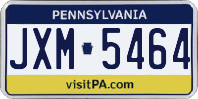 PA license plate JXM5464