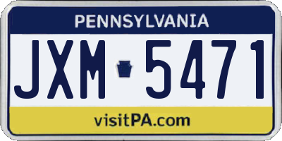 PA license plate JXM5471
