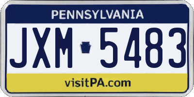 PA license plate JXM5483