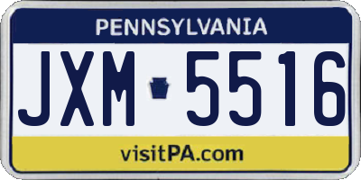 PA license plate JXM5516