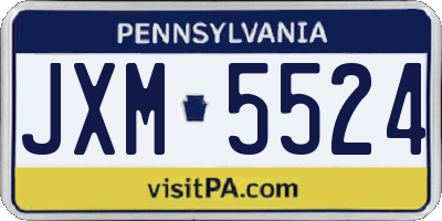 PA license plate JXM5524