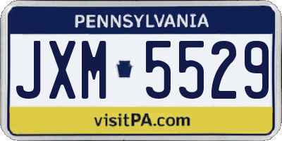 PA license plate JXM5529