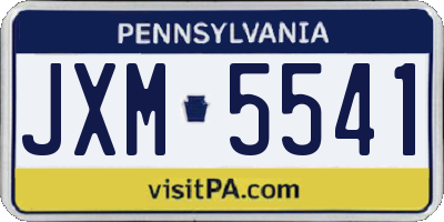 PA license plate JXM5541